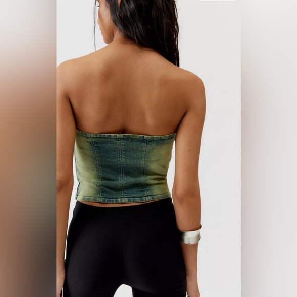 Silence + Noise‎ Charli Denim strapless Tube Top size large brand new - Picture 2 of 4